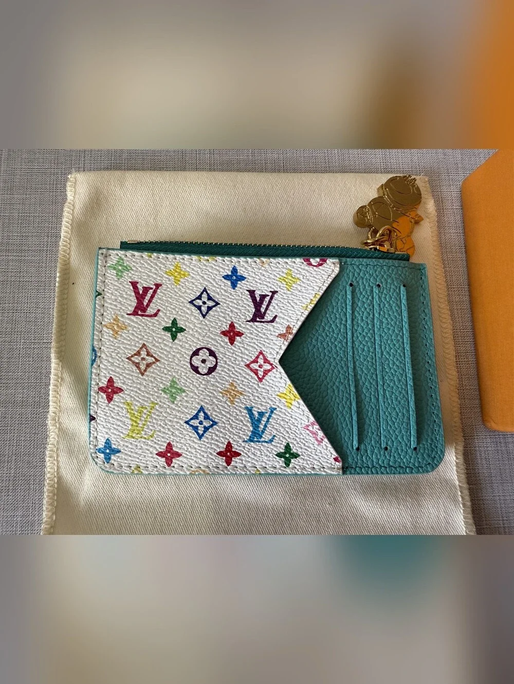 Louis Vuitton Multicolor Monogram White & Teal Card & Key Holder
